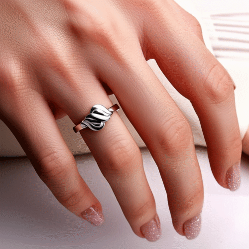 92.5 STERLING SILVER WHISPERING LEAVES RING FOR WOMEN - Image 2