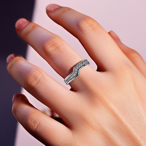 92.5 STERLING SILVER CELESTIAL WAVE RING FOR WOMEN - Image 4