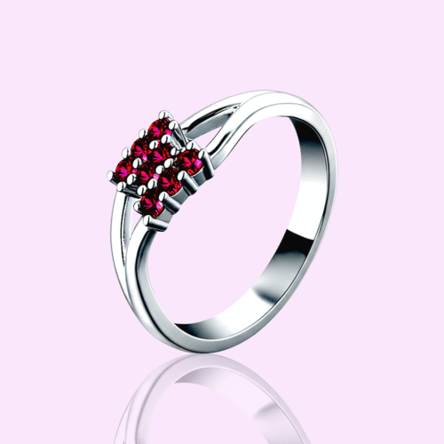 FANCY MICRO RED STONE RING FOR WOMEN - Image 4