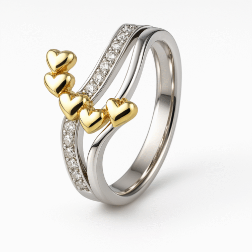 FANCY HEART & MICRO STONE RING FOR WOMEN - Image 3