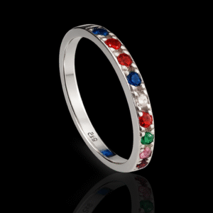 FANCY MULTI COLOR ROUND BAND RING FOR WOMEN