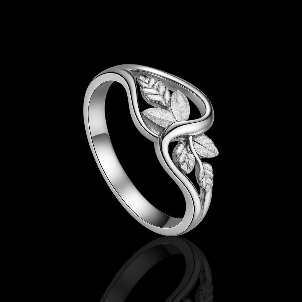 RING 3 92.5 STERLING SILVER WHISPERING PETALS RING FOR WOMEN - Image 3