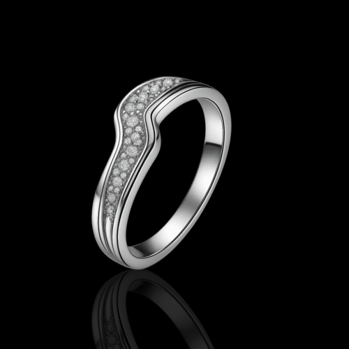 92.5 STERLING SILVER CELESTIAL WAVE RING FOR WOMEN