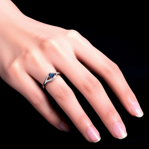 FANCY BLUE STONE RING FOR WOMEN - Image 2