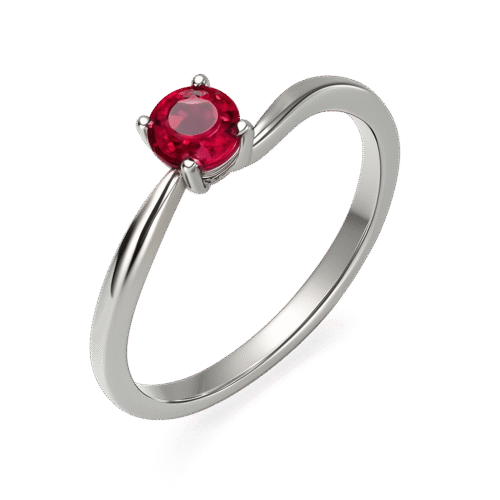 FANCY SINGLE RED STONE RING FOR WOMEN