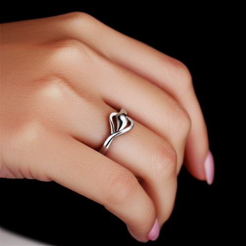 92.5 STERLING SILVER ELYSIAN TEARDROP RING FOR WOMEN - Image 4