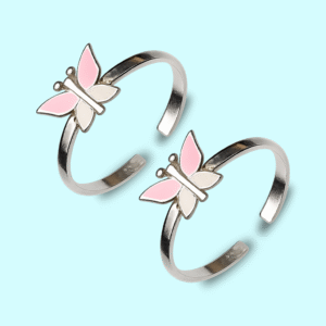 FANCY 92.5 STERLING SILVER BUTTERFLY TOE RING FOR WOMEN