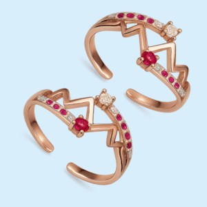 FANCY 92.5 STERLING SILVER ROSE GOLD TOE RING FOR WOMEN