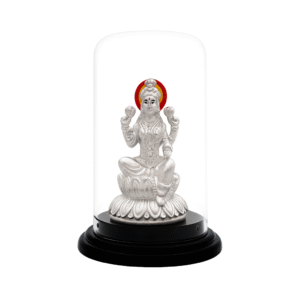 99.9 PURE SILVER LAKSHMI [HALLOW] IDOL WITH AIR PROOF GLASS DOME
