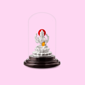 99.9 PURE SILVER LAKSHMI [HALLOW] IDOL WITH AIR PROOF GLASS DOME