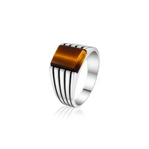 92.5 STERLING SILVER TIGER EYE RING FOR MEN