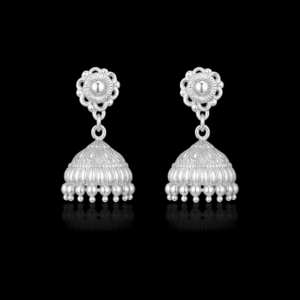 92.5 STERLING SILVER TRADITIONAL JHUMKA EARRINGS FOR WOMEN