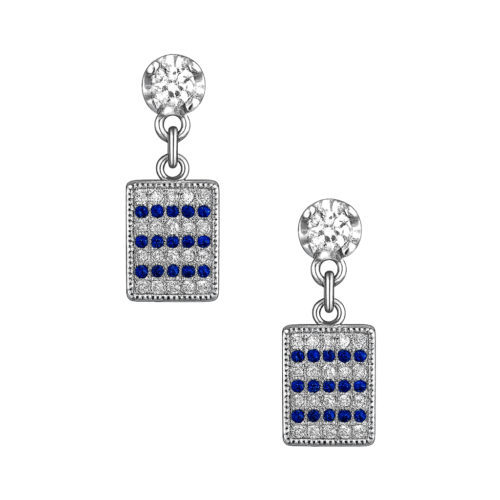 92.5 STERLING SILVER RECTANGULAR DROP EARRINGS FOR WOMEN - Image 2