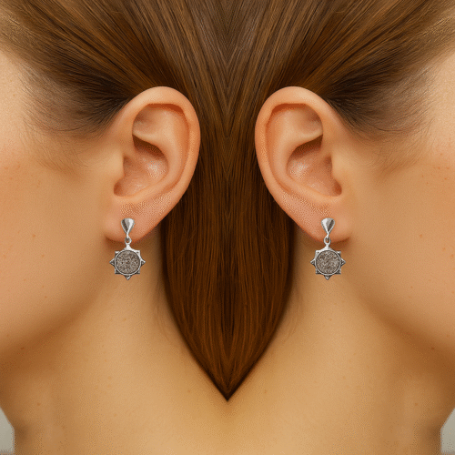 92.5 STERLING SILVER STARBURST DROP EARRINGS FOR WOMEN - Image 4