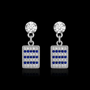 92.5 STERLING SILVER RECTANGULAR DROP EARRINGS FOR WOMEN